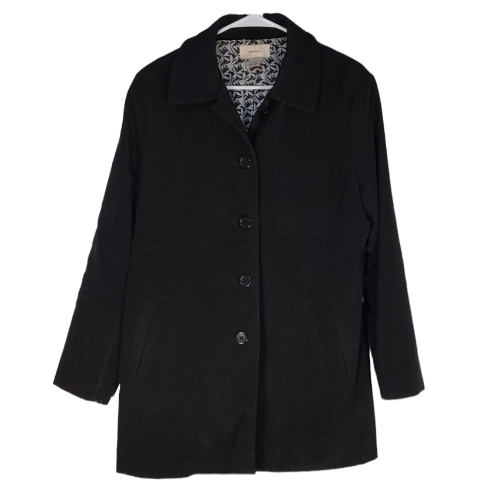Merona- Black Short Trench Coat Size Large